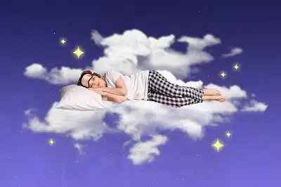 Creative,Photo,Collage,Of,Relaxed,Sleeping,Young,Attractive,Girl,Tired
